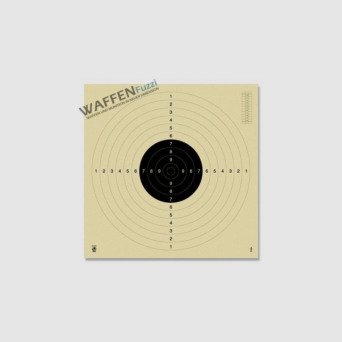 Cible de pistolet, cible KK 100 m, 55x53 cm 25 pièces.
