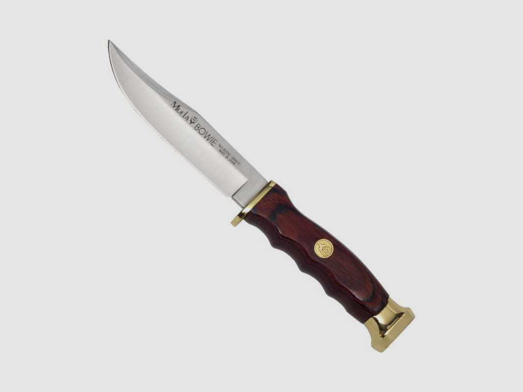 Muela Bowiemesser X50CrMoV15 Pakkaholz Lederscheide