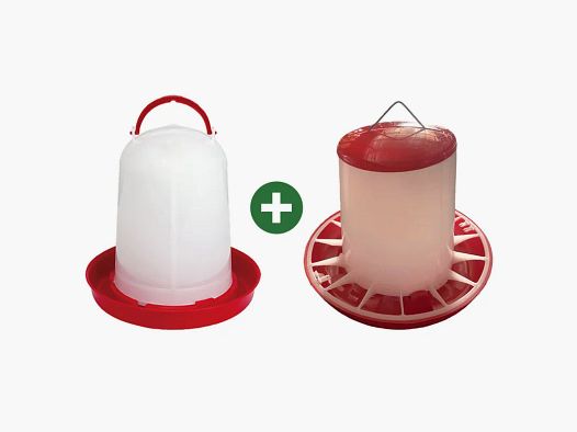Drinkbak 8L + Voederbak 9kg - met handvat