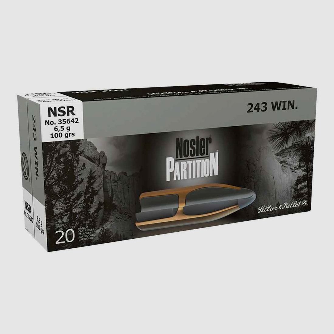 .243 Win. Nosler Partition 6,5g/100grs. Sellier & Bellot