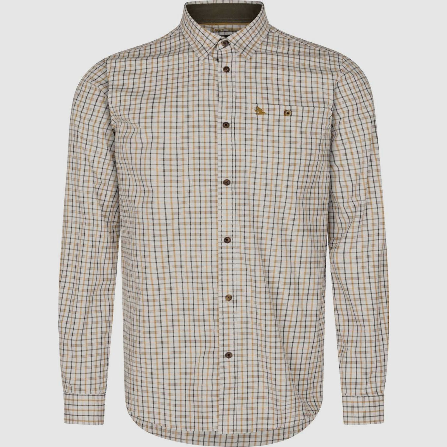 Seeland Oxford Hemd Blauw Bruin Geruit