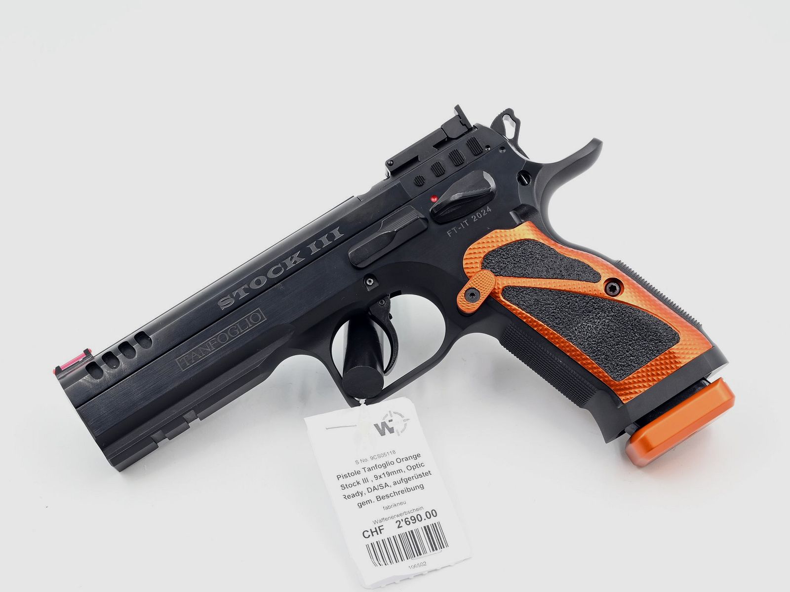 Pistole Tanfoglio Stock III, Orange, aufgerüstet, 9×19, DA/SA, Optic Ready, Bild 1 von 2