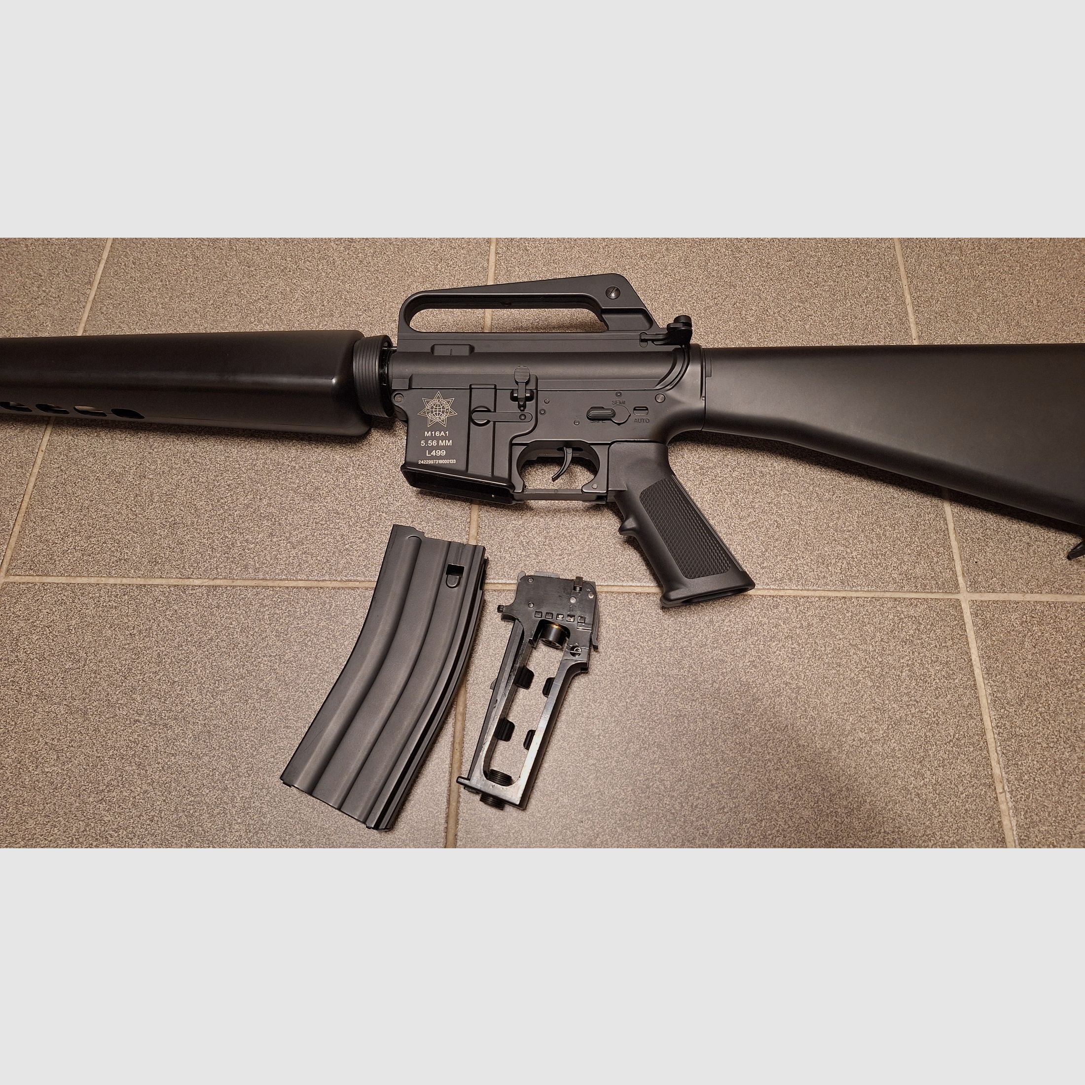 M16A1 VN Vietnam fusil d'assaut, métal plein, CO2 calibre 4,5BB, 2x chargeur-NEUF!