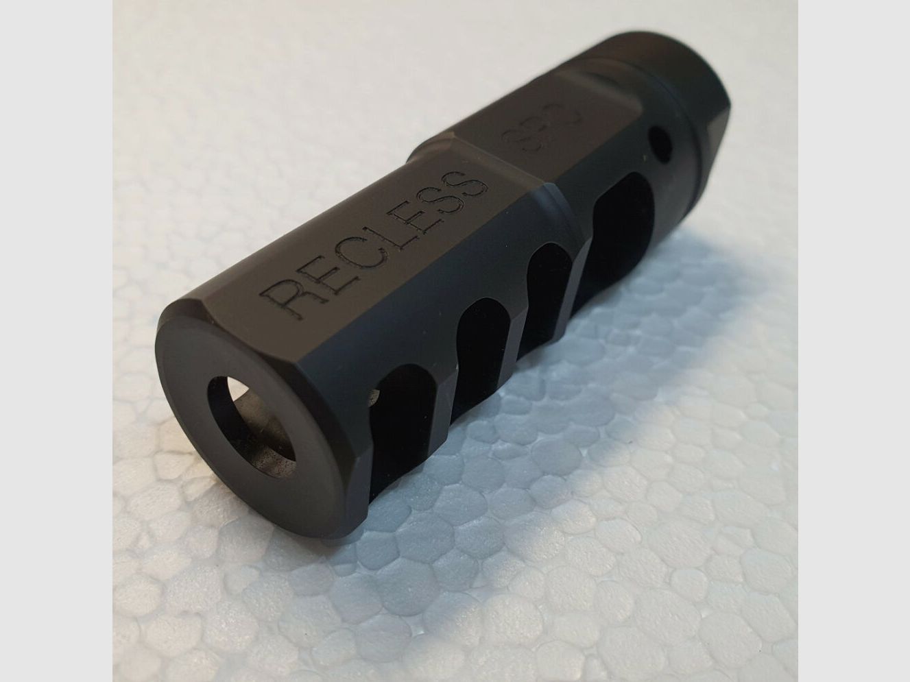 Glarner Weapons Manufacturing + Trading House AG Switzerland SPC RECLESS compensator for 9mm Luger M15X1 right barrels, Swiss Pistol Carbine, Switzerland