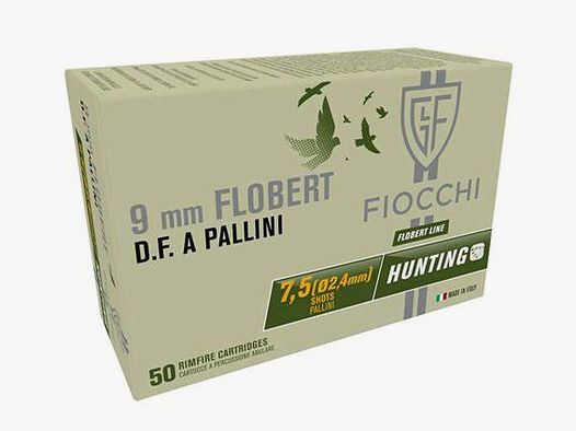 Doos van 50 Fiocchi 9mm Flobert pellets nr. 7,5