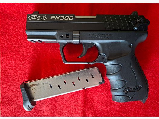 Walther PK380 black, 9 mm short, + paddle holster