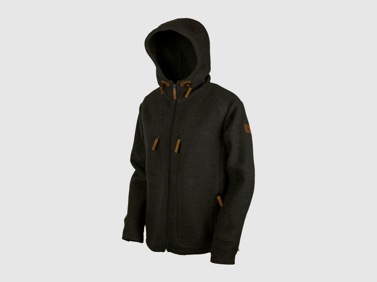 Loden fleece hoodie "Kapuzenhuber", black