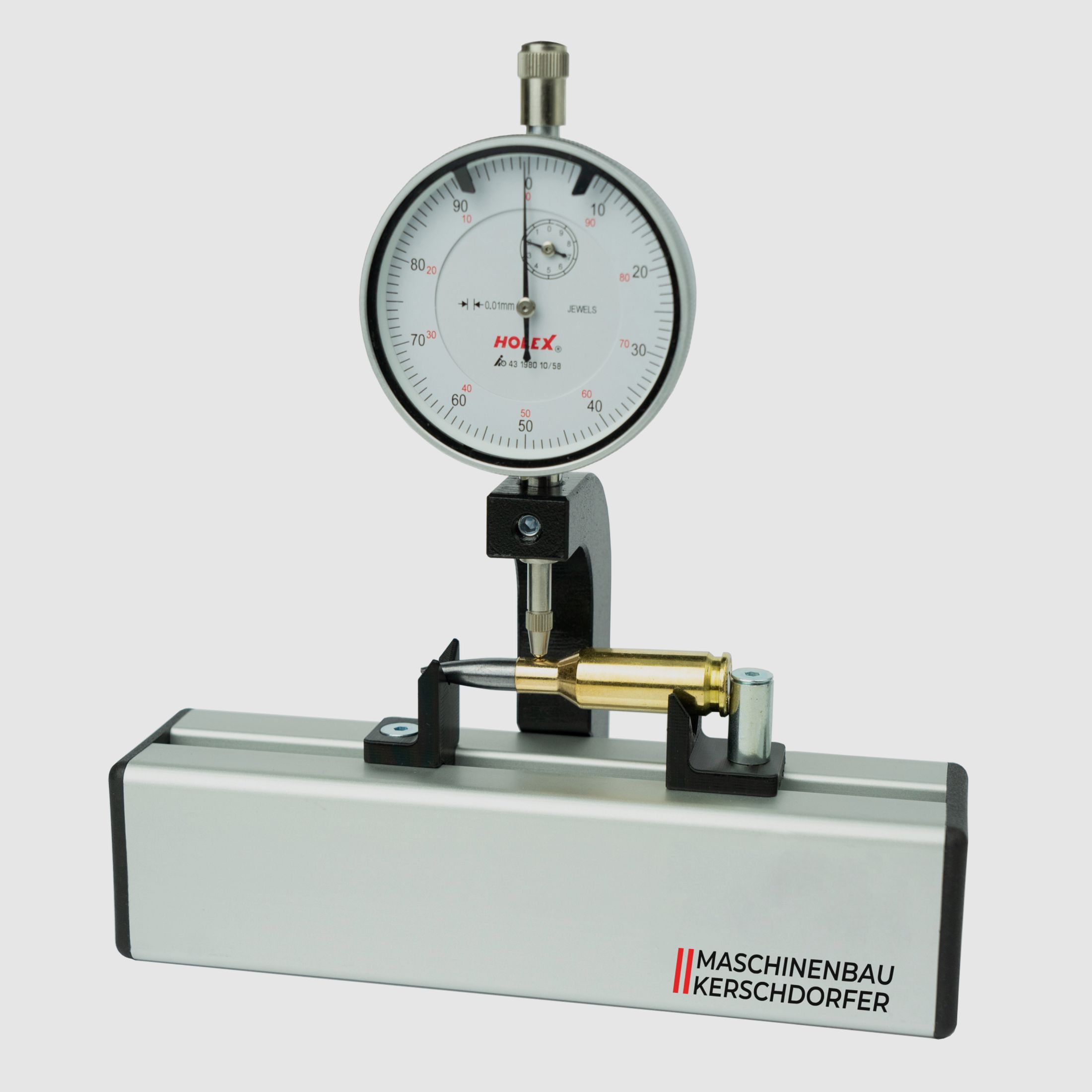 Concentricity testing device / cartridge run-out measuring device / run-out measuring device