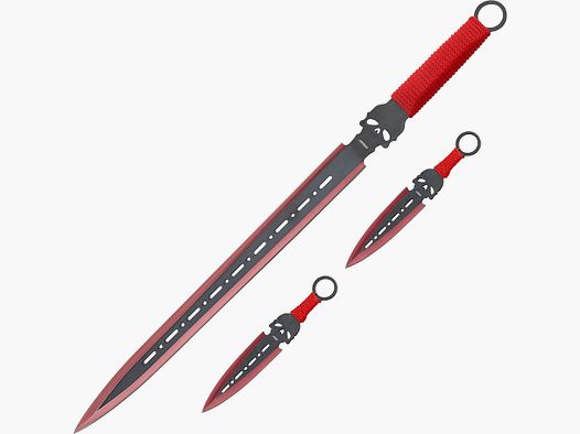 Back sword with kunai and sheath