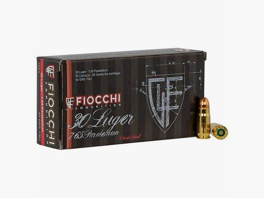 Munition Fiocchi cal 30 Luger (7,65 Para) 93gr FMJ