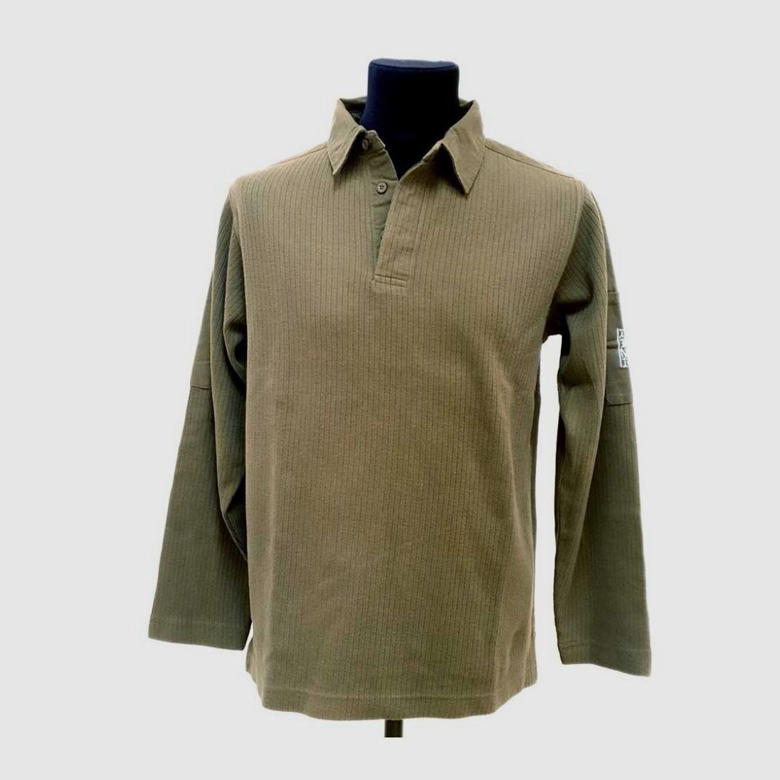 Kaki Baumwoll-Jagdpoloshirt, Bild 1 von 2