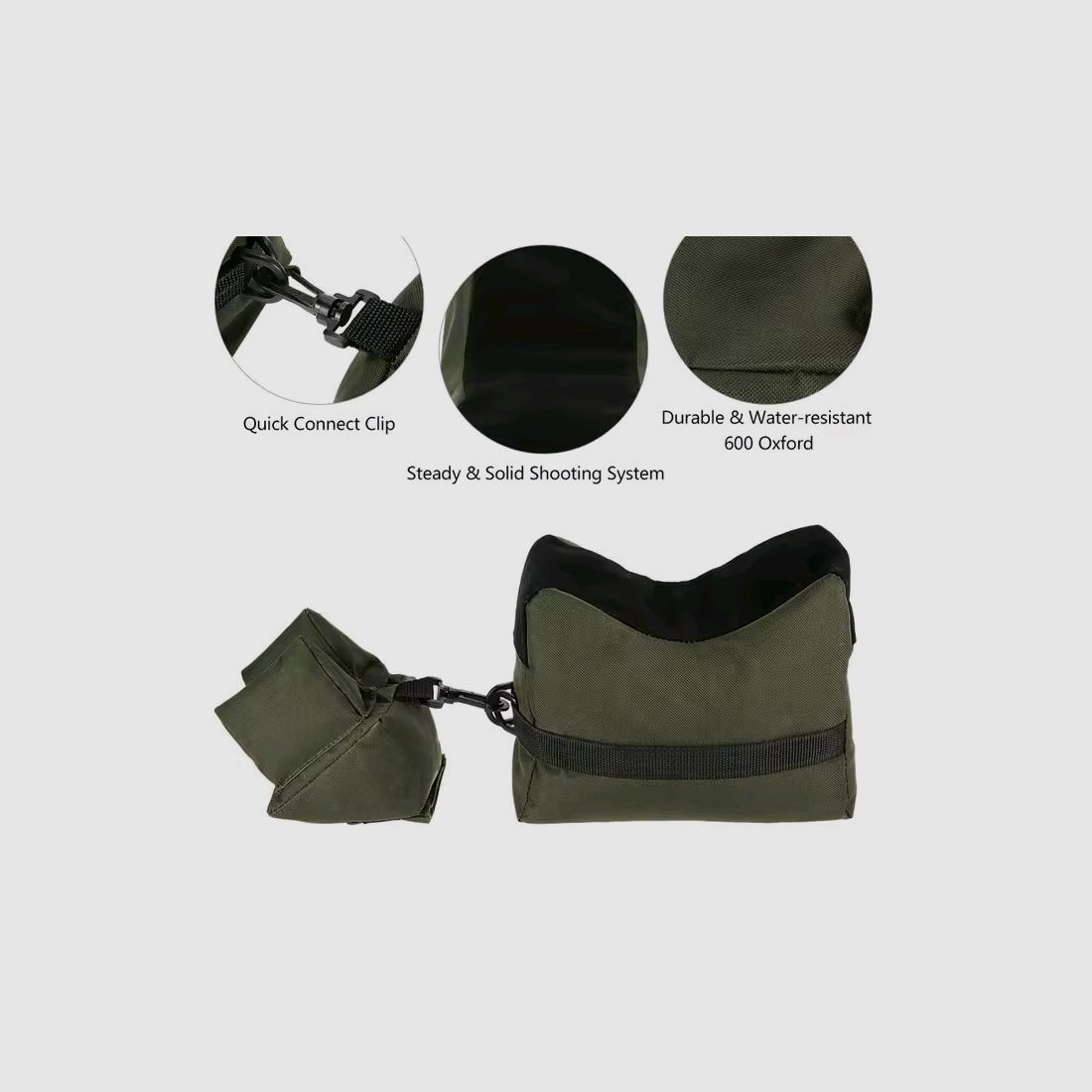 Waffen Sandsack Rest Sniper Sack Unterstützung Gewehr grün Sand Tasche Set 2 teilig