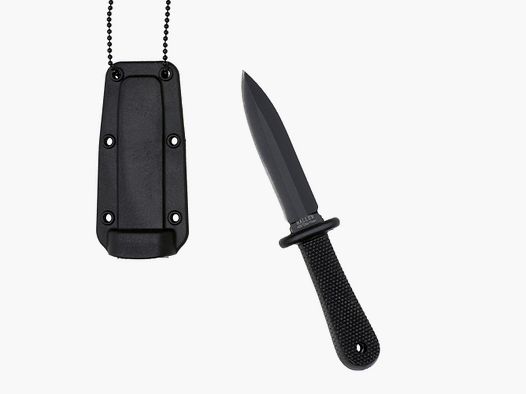 Neckknife schwarz Gummigriff einseitig geschliffen legal führen Mini Messer
