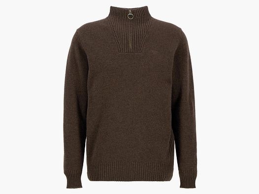 Barbour Essential Lambswool Half Zip Knit Dark Oak M