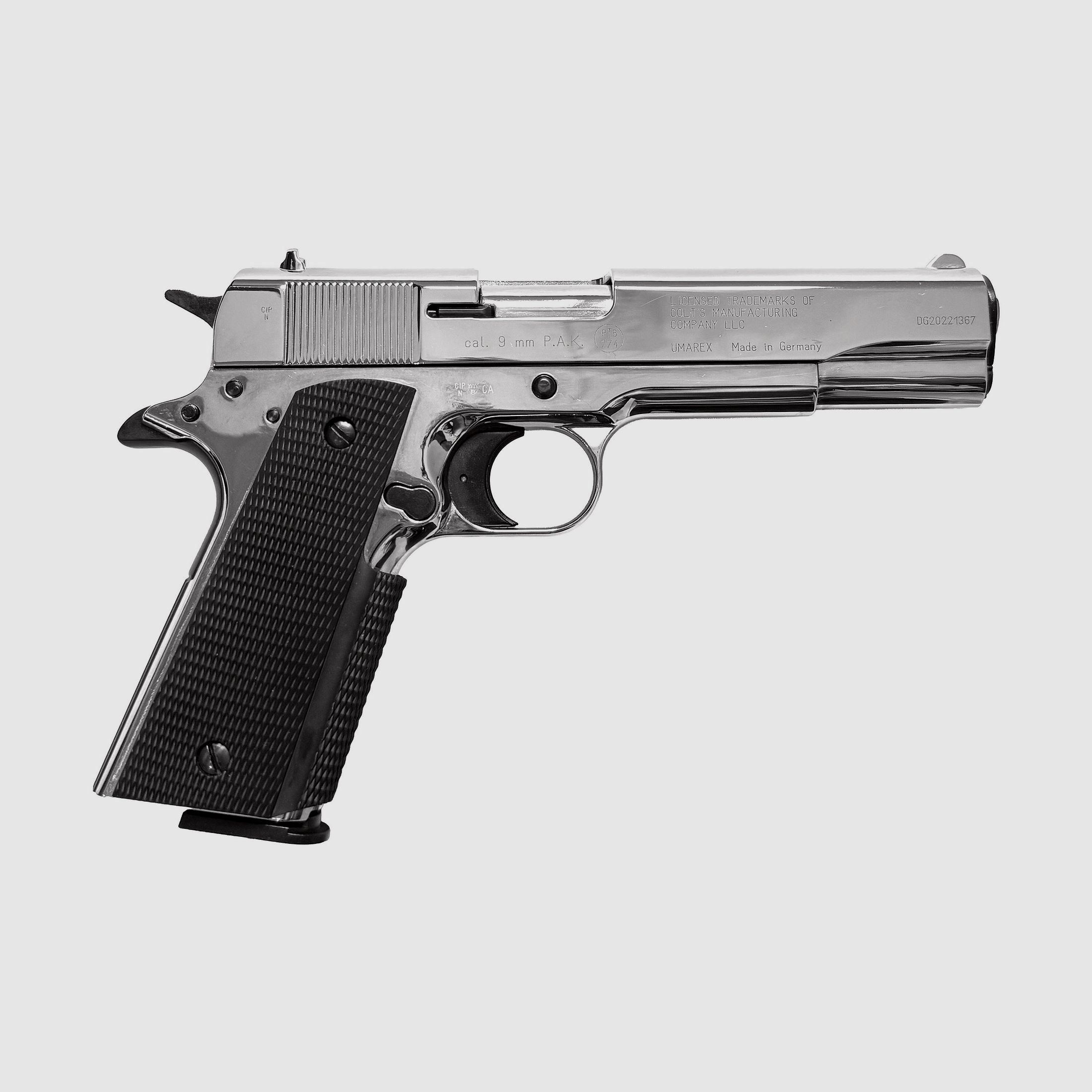 Colt Government 1911 A1 Chrom Schreckschuss Pistole 9mm P.A.K. - NEU