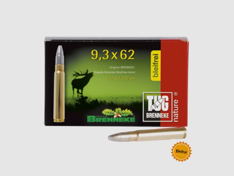 Brenneke 9,3x62 220GR TUG nature+ 20 patronen
