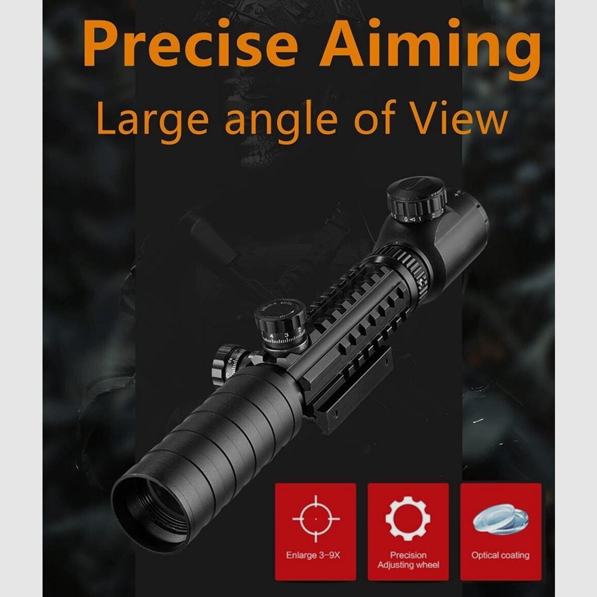 3-9x32 scope, hunting rifle scope, for hunting, target, built-in 11 / 22 mm rail