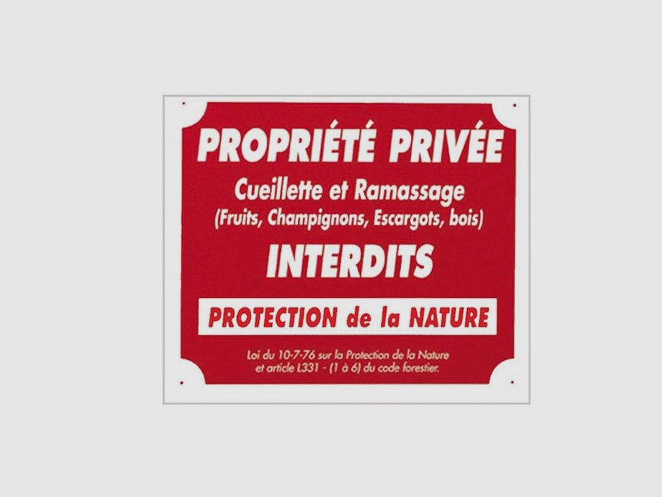Panneaux Aluminium Europarm " Propriété privée cueillette .. " 30 x 2