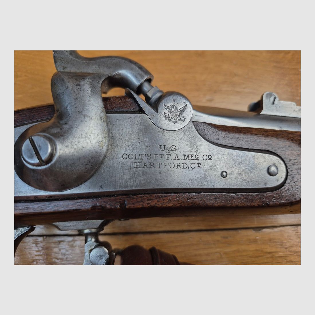 Rzadki karabin Springfield 1861 od Cadet – Colt Hartford z 1862 – Kal. .58 z gwintowaną lufą do pocisku Minié – Mechanika, oznaczenia i lufa więcej niż doskonałe – Pasek – Wspaniały! TBE++, zdjęcie 5 z 32