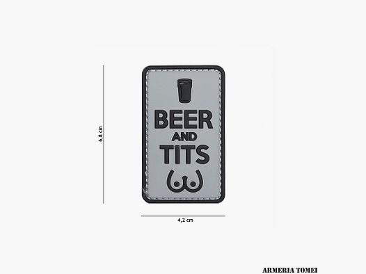 PATCH – 3D PVC BEER AND TITS GRAY/BLACK #9039