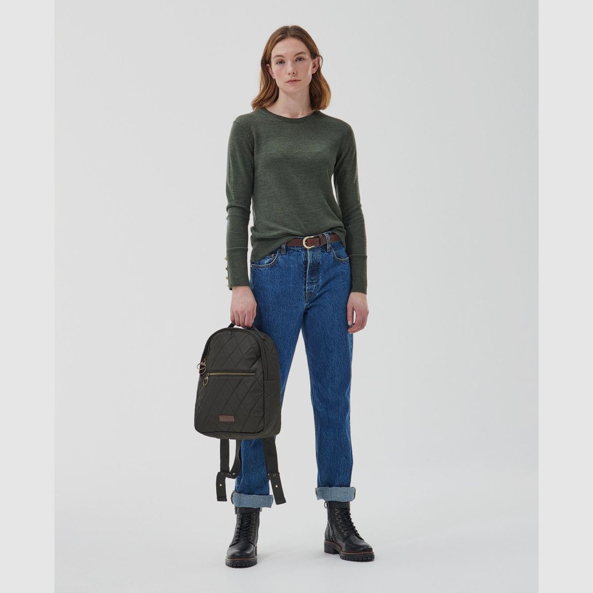 BARBOUR Quilted Backpack Olive