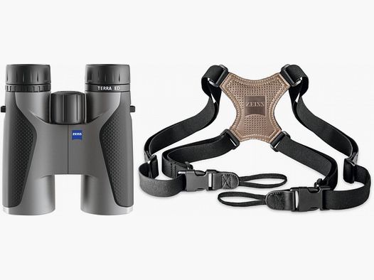 Zeiss ZEISS Terra ED 10x42 czarny/szary + Zeiss komfortowy pasek krzyżowy