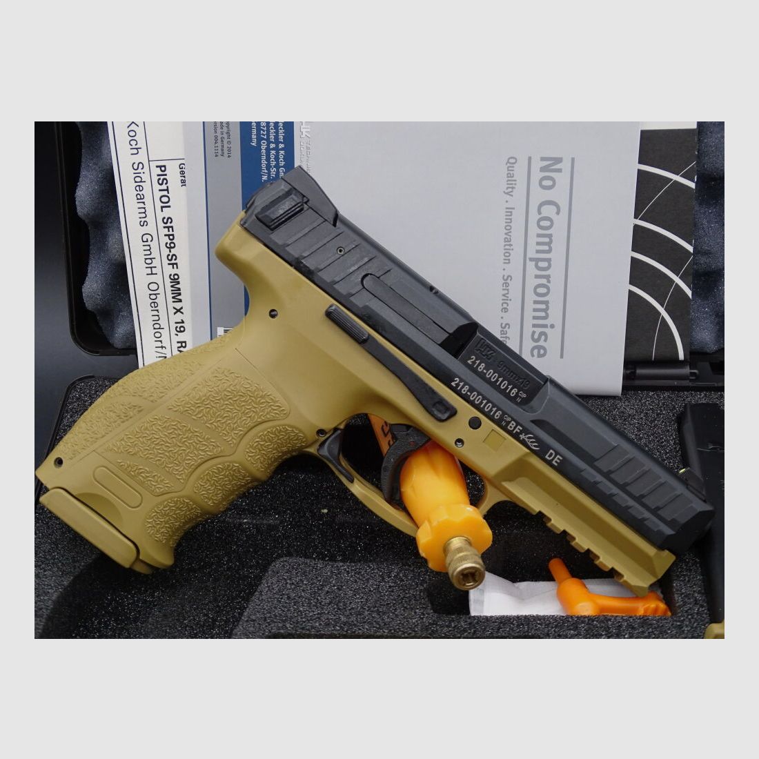HK Heckler & Koch SFP 9 SF Ral 8000 Kaliber 9mm Luger SFP 9 SF Ral 8000 UNGESCHOSSEN
