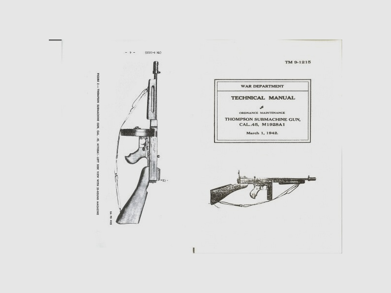 Nachdruck US-Dienstvorschrift Maschinenpistole M1928A1 Thomson