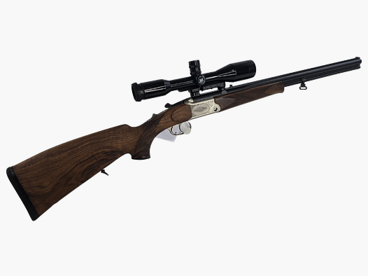 usato Sodia Superlight Mod. Premium con Swarovski Habicht 6x42 montato incluso reticolo illuminato, magazzino per calci, condizione: leggermente usato