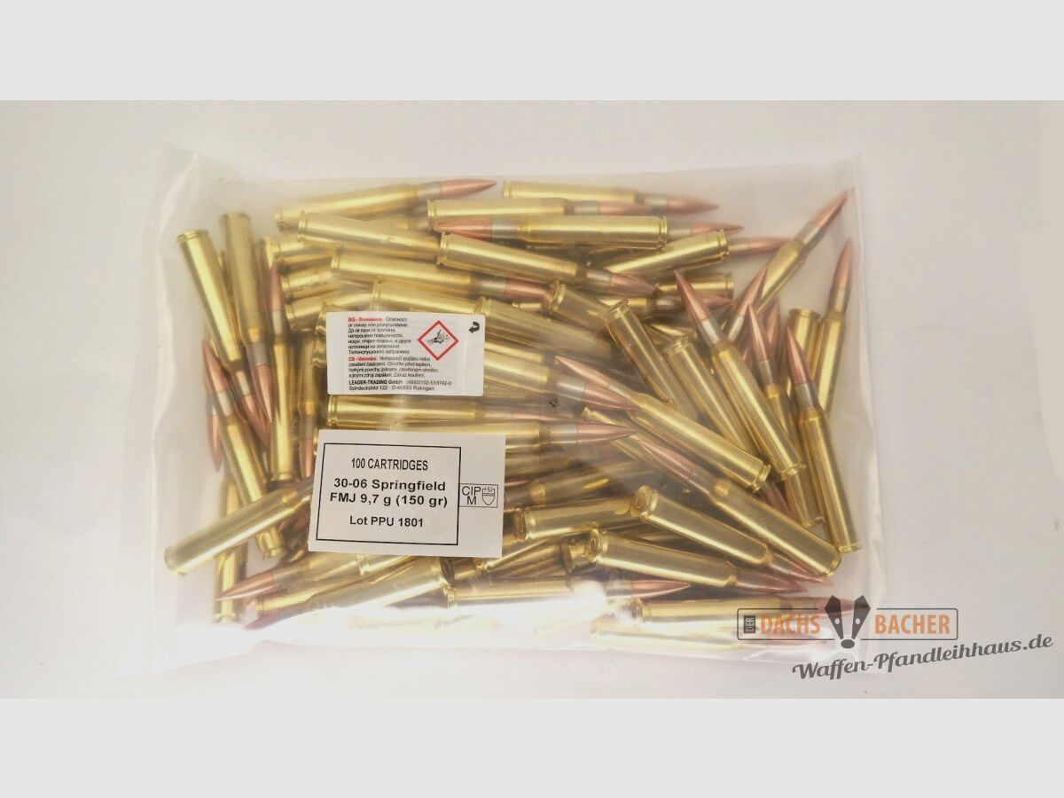 PPU Privi Partizan .30-06 Sprg. 9,7g/150gr FMJ BT 100 Schuß Bulk