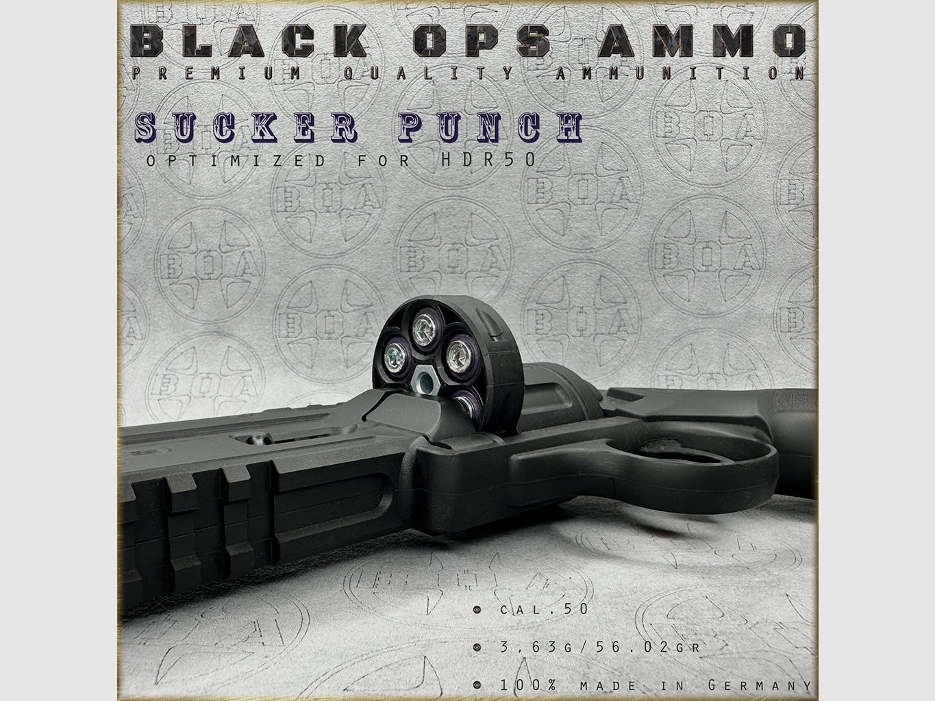 18x + 2 Sucker Punch BLACK OPS AMMO HDR 50 TR cal.50 Munition T4E Umarex HDR50 TR50