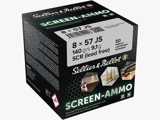 8x57 IS Scherm-munitie SCR Zink 9,0g/140grs. Sellier & Bellot