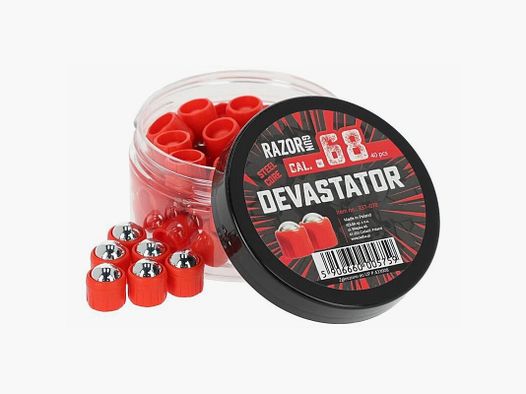 40 Stahlkugeln Devastator .68 rot Razor Gun