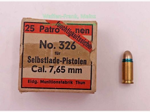 Waffen-&Munitionswerke Thun CH Pistolenmunition 7,65mmBrowning/.32ACP