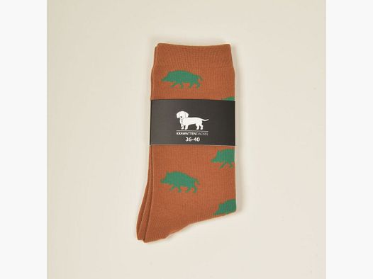466 K braune Socken Wildschwein grün
