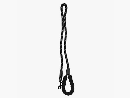 Laisse pour chien en nylon réfléchissante noire - 120 cm