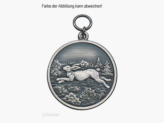 Medaille Hase, orig.Deumer versilbert, 39mm