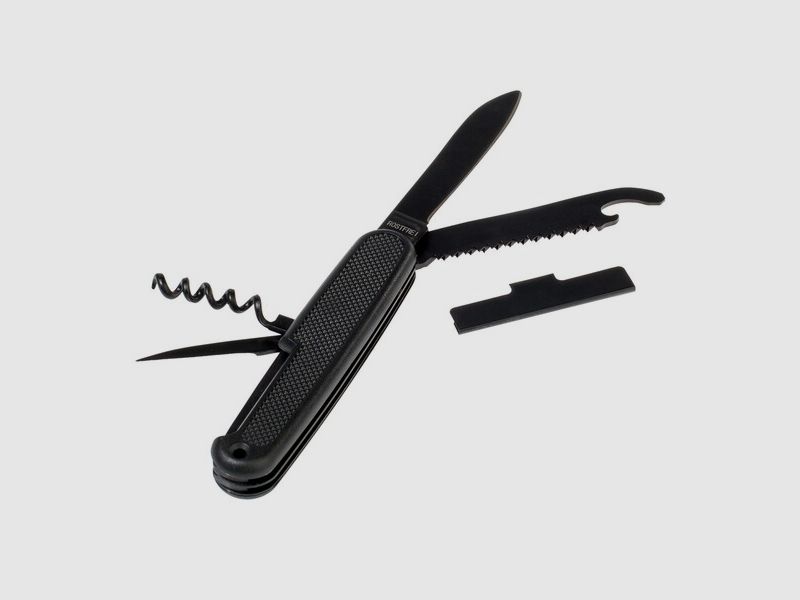 Bundeswehr Taschenmesser mit Hülle - Nachbau - Schwarz