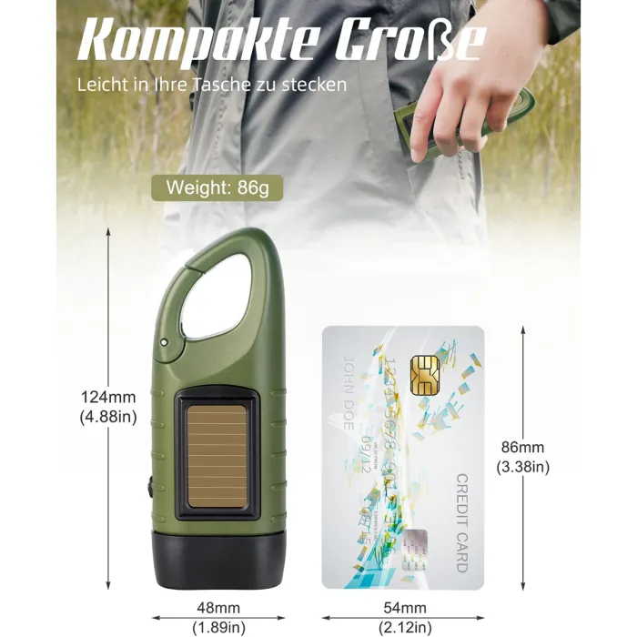 LED zaklamp "Twin Power Dynamo" in Groen, afbeelding 3 van 7