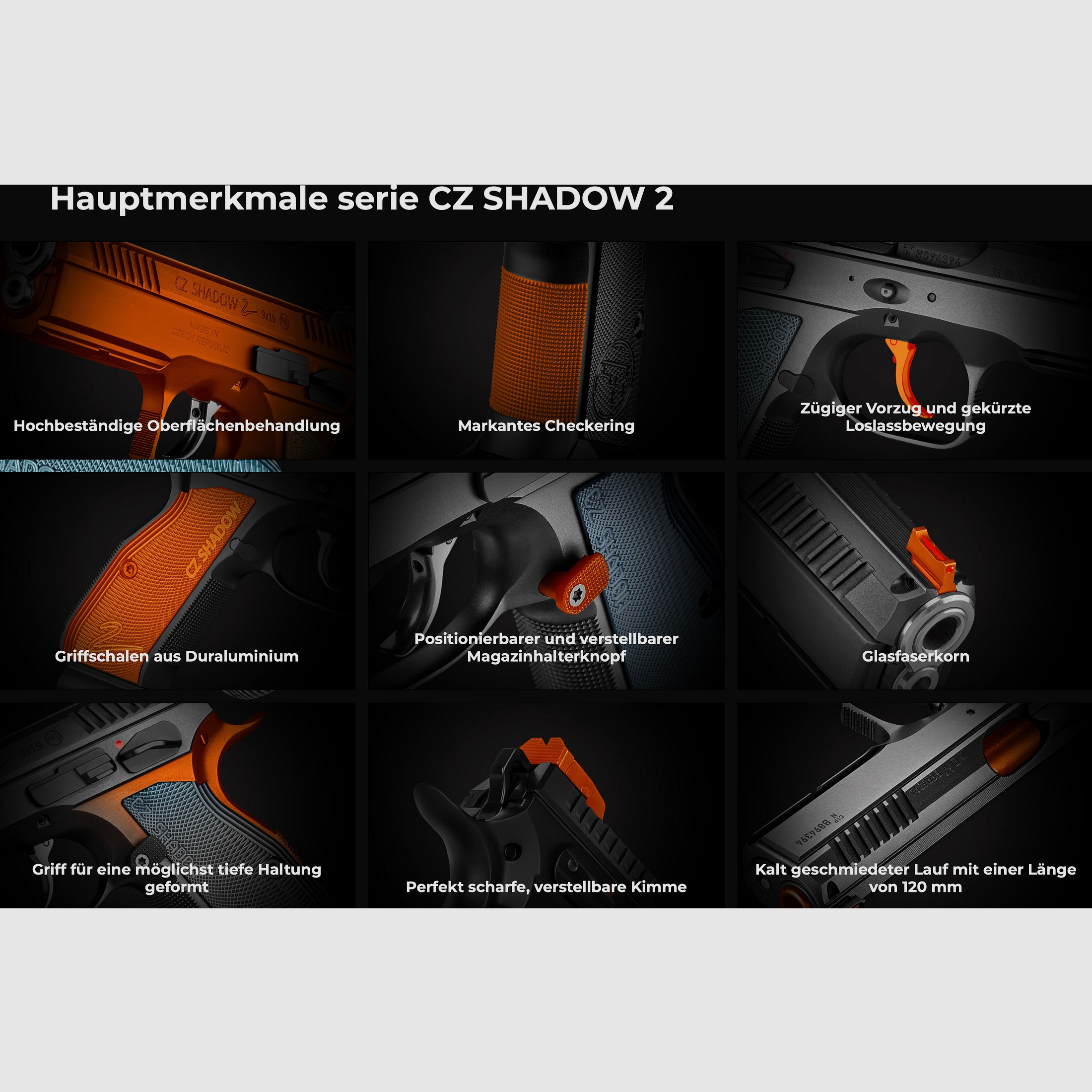 CZ Uhersky Brod SP-01 Shadow II Compact 9mm Luger OR halbautomatische Pistole