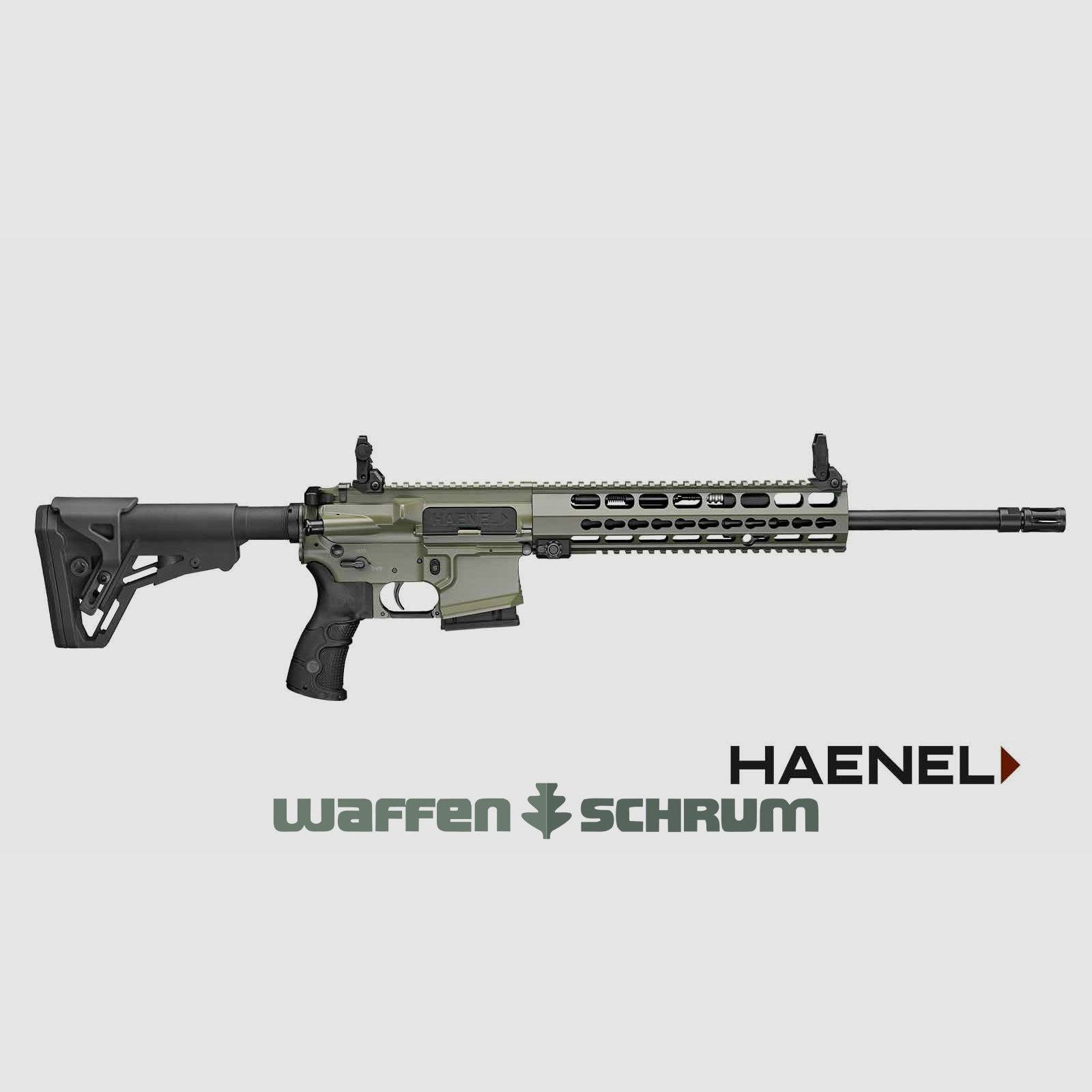 Haenel CR 223 oliv / Langer Handschutz / Matchabzug