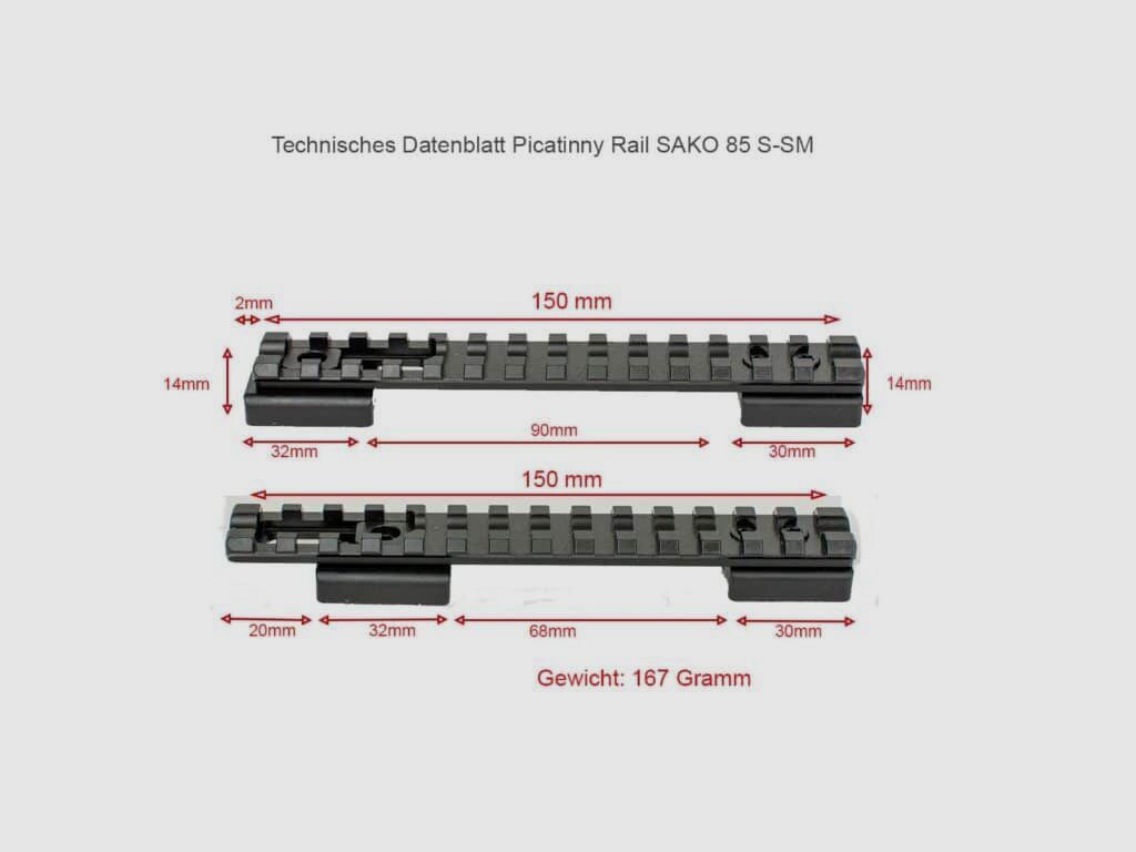 Rifle Doc Picatinny Weaver RAIL IN ACCIAIO per SAKO 85 S/SM