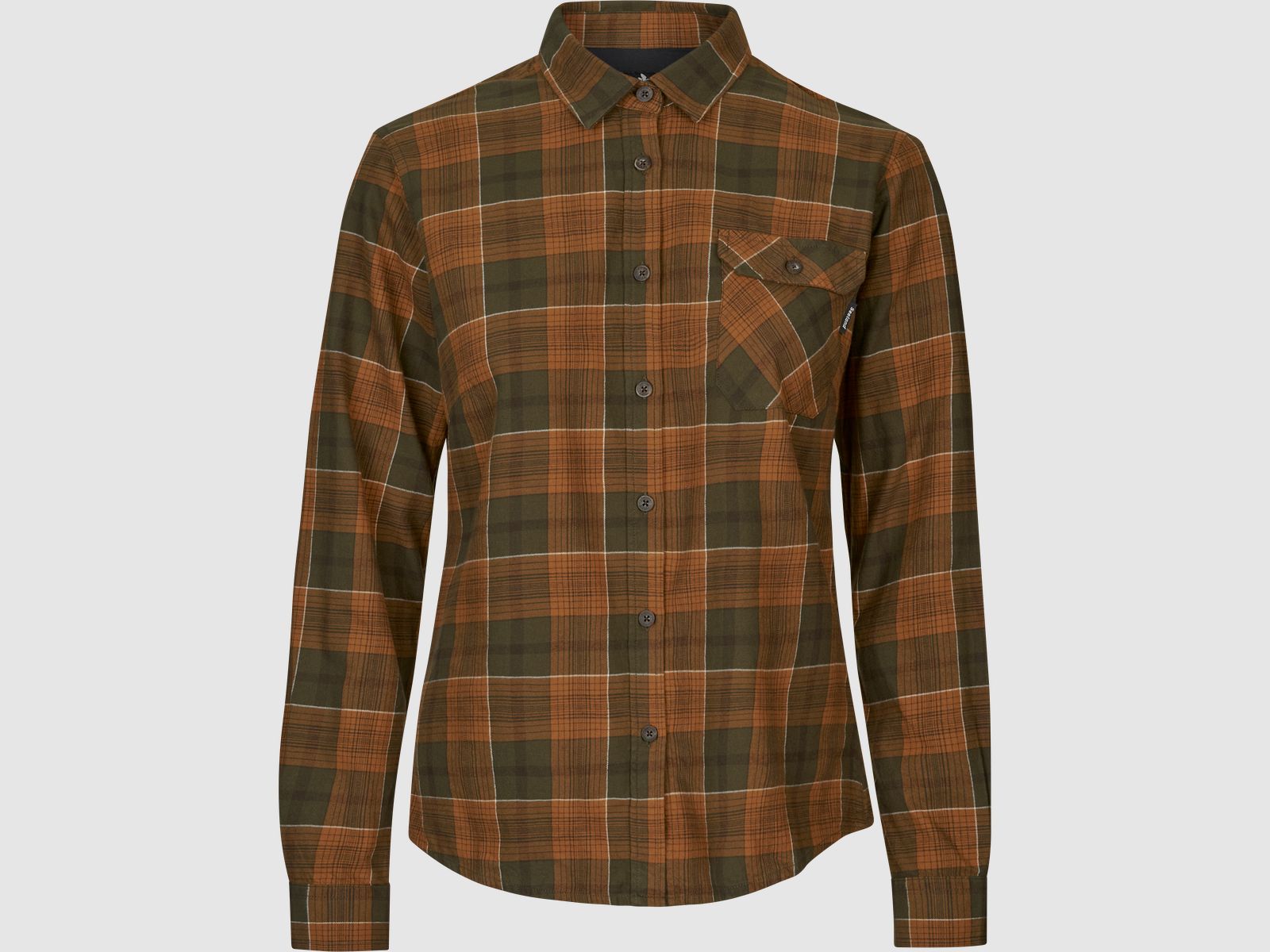Seeland Skye Flanellhemd Damen Grizzly Brown/Terracotta Check, M