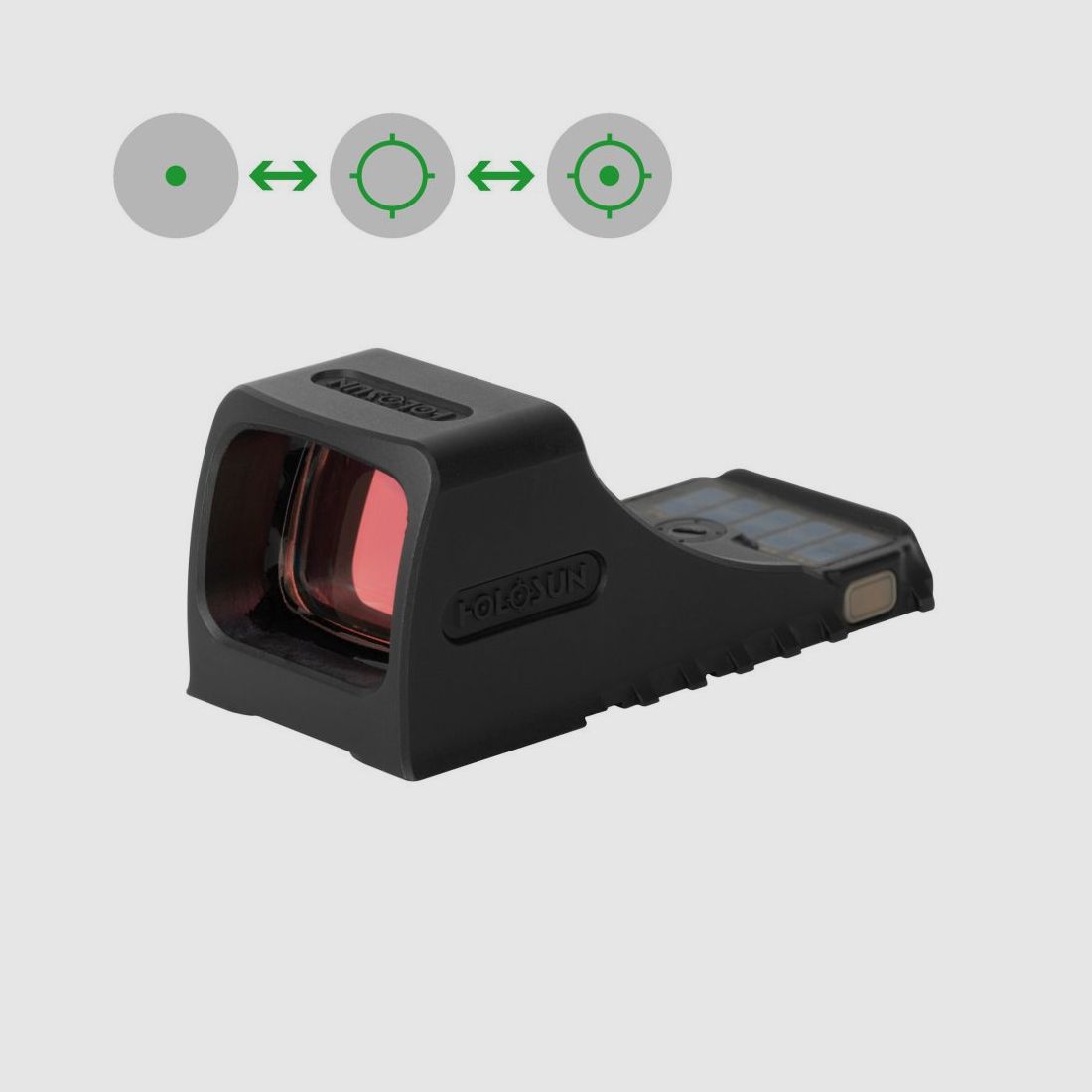 Holosun SCS-P10-GR Offenes Reflex Rotpunktvisier + wechselbarem 2MOA Punkt, 32MOA Kreis Absehen