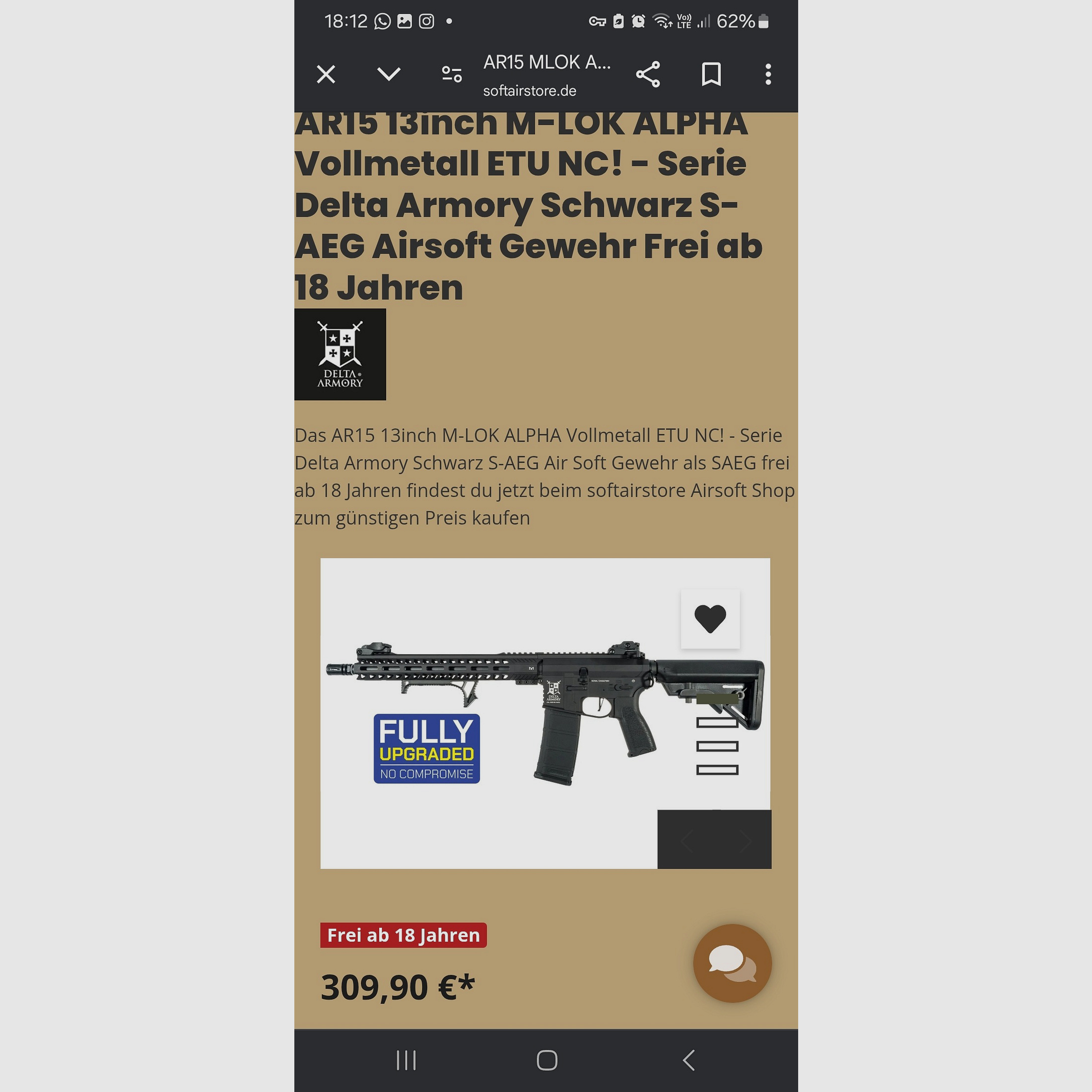 Ar15 13inch etu alpha delta amory