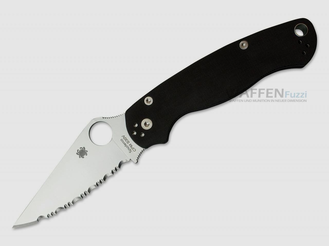 Spyderco Para Military 2 Spyderedge mit Wellenschliff G-10 Griffschale