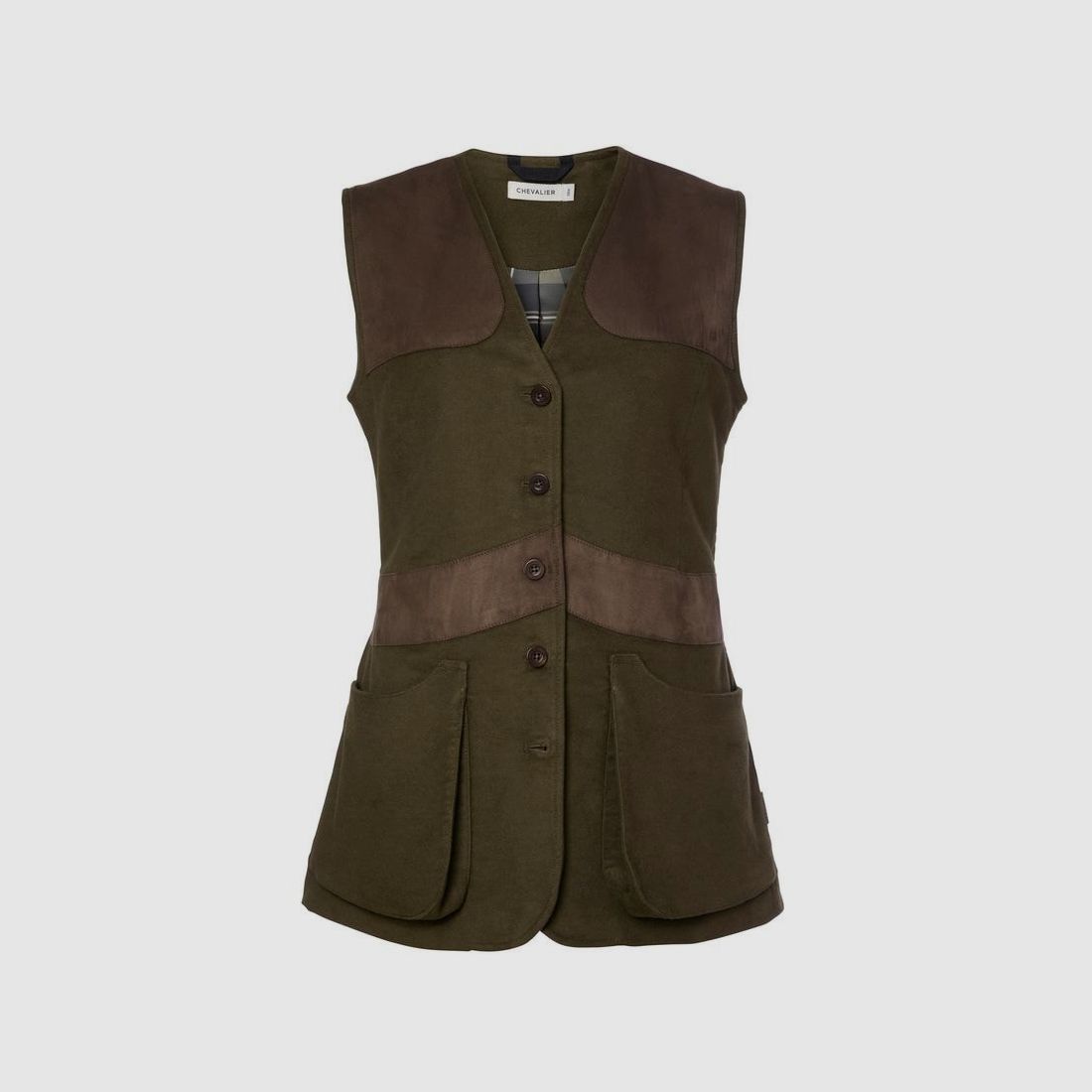 Chevalier Elemore Moleskin Shooting Vest Damen Forest Green 40W