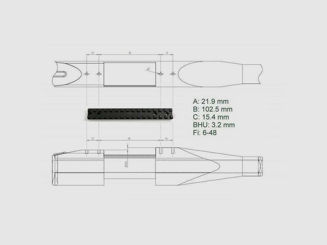 Rusan -20MOA Picatinny-Schiene Sabatti Tactical / Rover, Bild 2 von 2