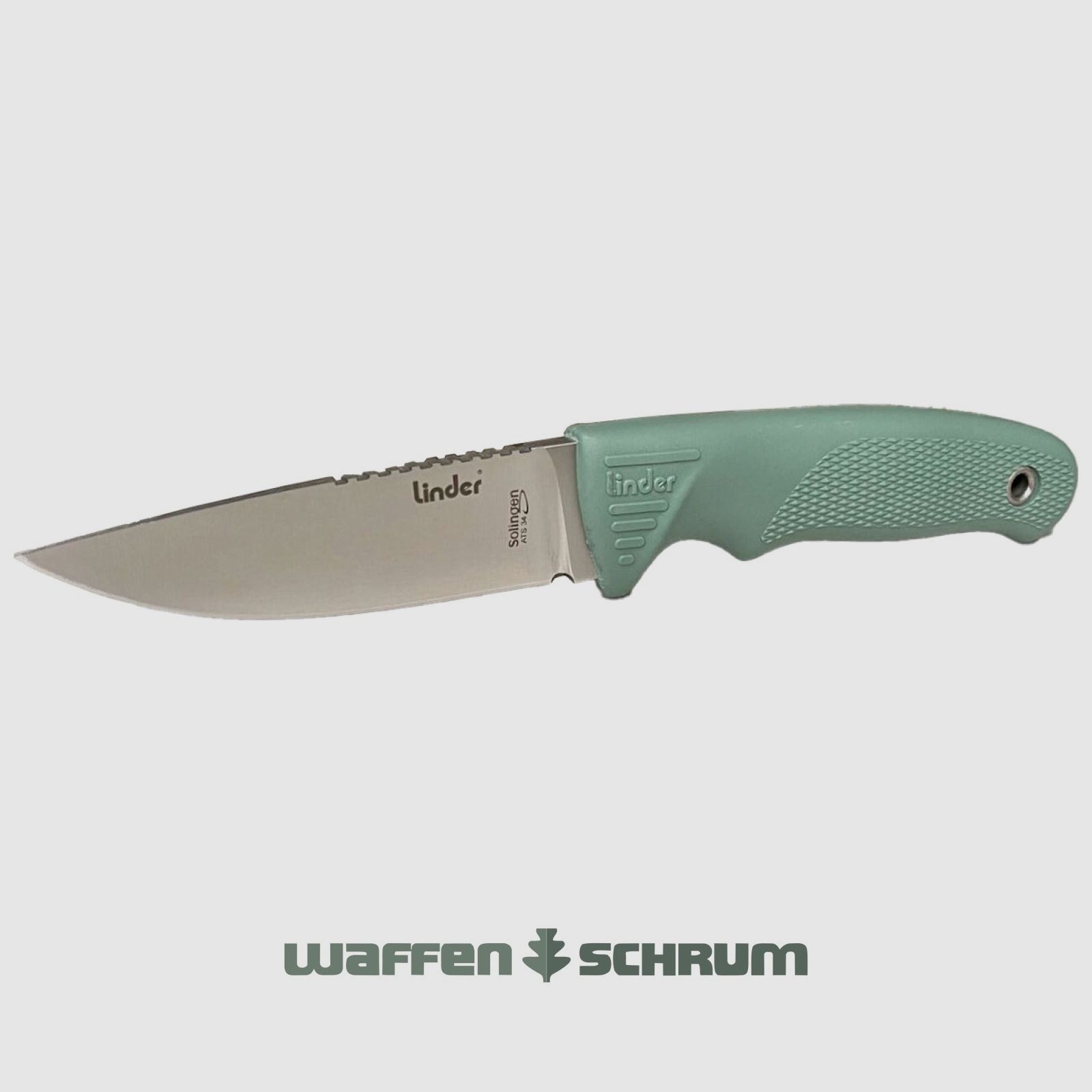 Linder Super Edge 1 ATS 34 Verde Lunghezza della lama: 9,5 cm Linder Fodero in pelle