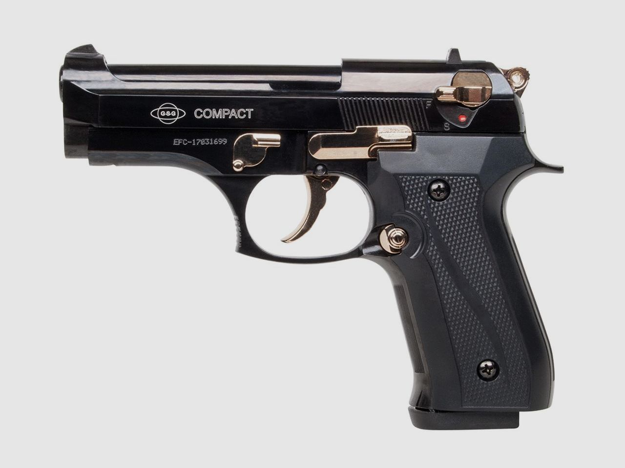 Ekol Compact Schreckschusspistole 9mm PAK Schwarz/Gold 15 Schuss